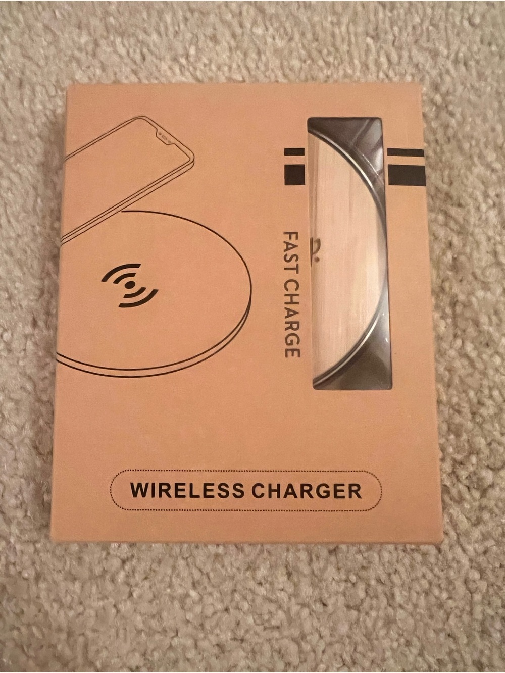 Qi Wireless Charging Pad — Beige/Tan Packaging